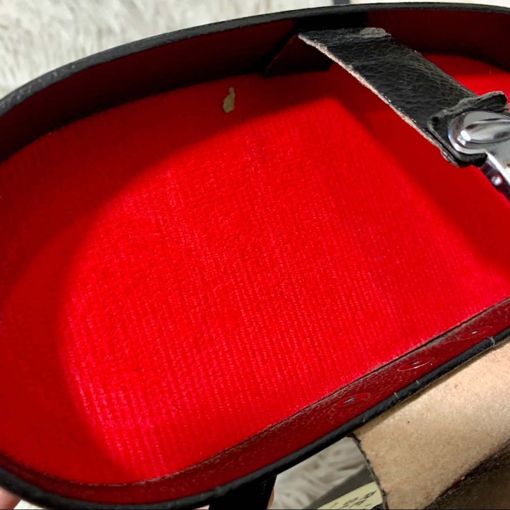 Vtg 70's Boho Chic Binocular Black Leather Case - Picture 14 of 14